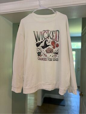 Wicked Graphic Crewneck Sweatshirt - Cream with Multicolor Print